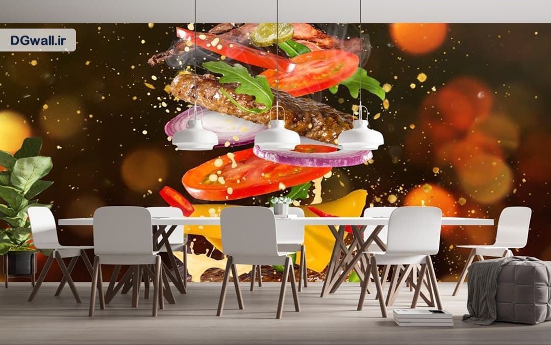 پوستر دیواری فست فود همبرگر جذاب JF0050