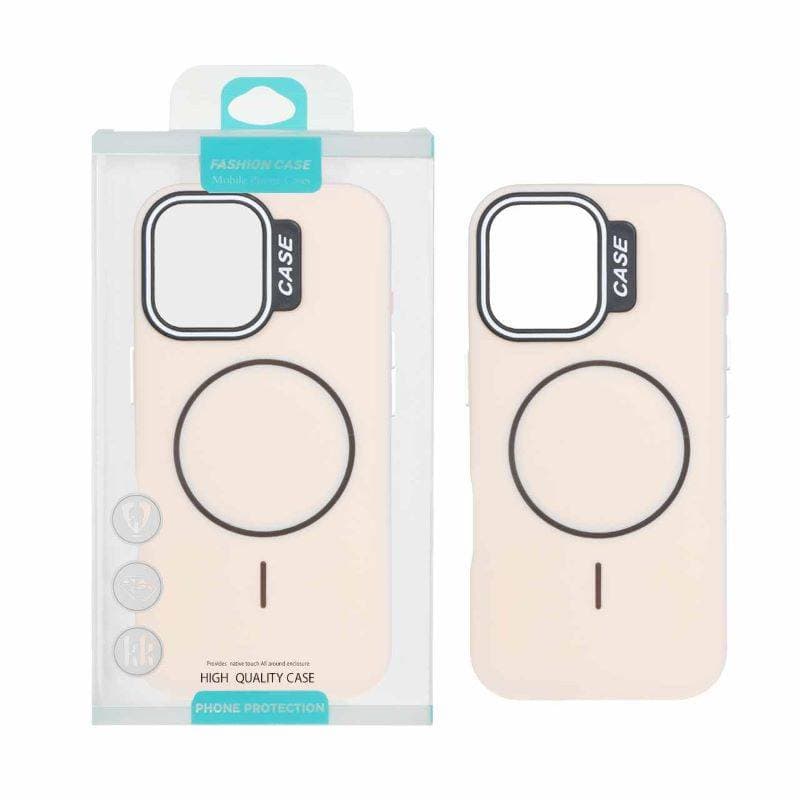 قاب طرح سیلیکون Magsafe پاستیلی Apple iPhone 17 – کرم (پک دار)