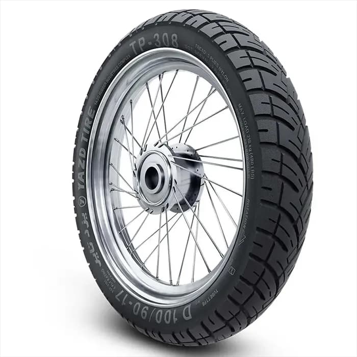 لاستیک موتور سیکلت یزد تایر مدل 100/90/17 باکسری (مخصوص تیوپ)