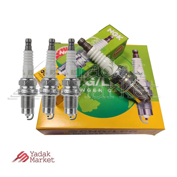 شمع موتور دوگانه سوز انژکتوری NGK کد BKR-GAS 7987 بسته 4 عددی مناسب برای پژو 405