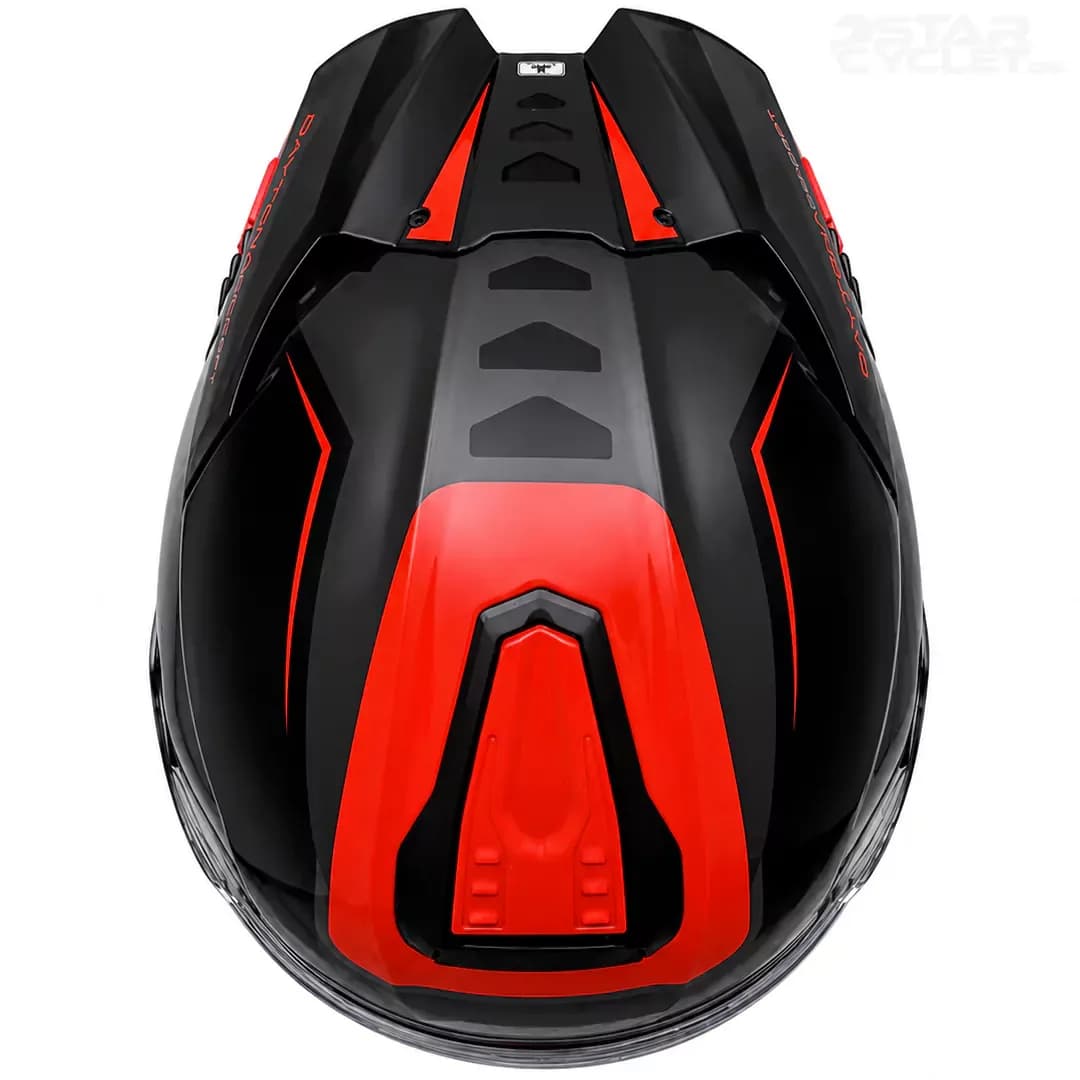 کلاه کاسکت فک ثابت اکسیس مدل HAWK Black orange gray — تصویر ۷