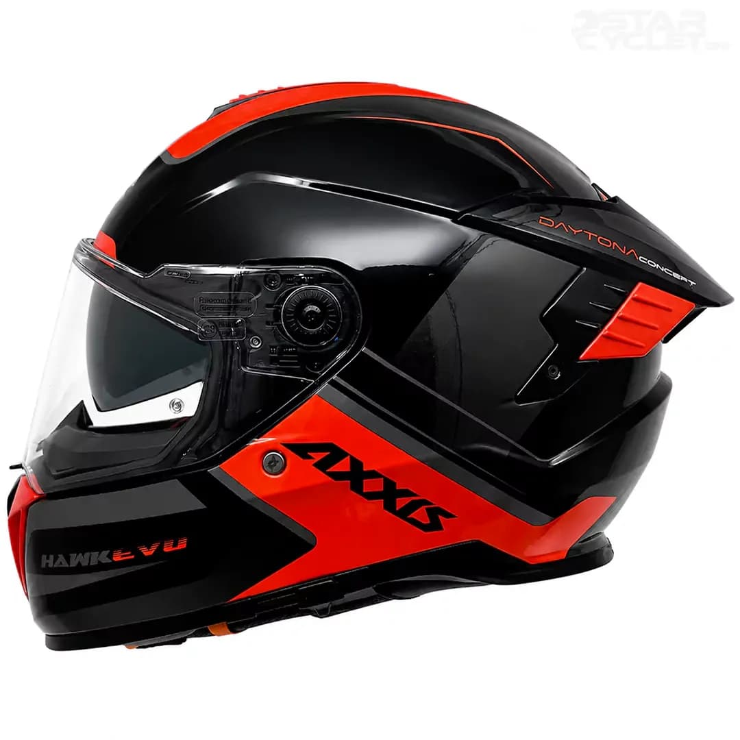کلاه کاسکت فک ثابت اکسیس مدل HAWK Black orange gray — تصویر ۳