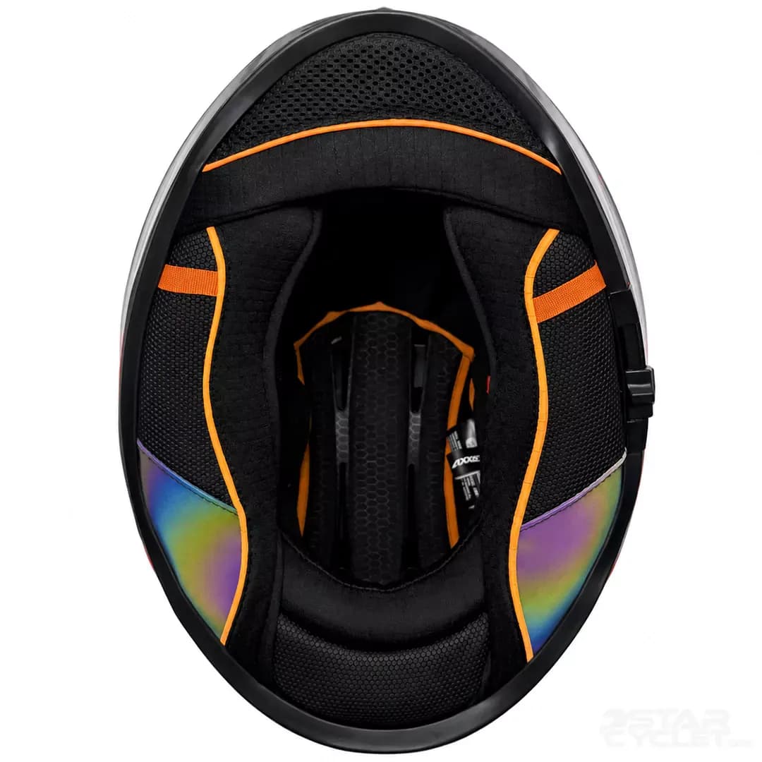 کلاه کاسکت فک ثابت اکسیس مدل HAWK Black orange gray — تصویر ۸