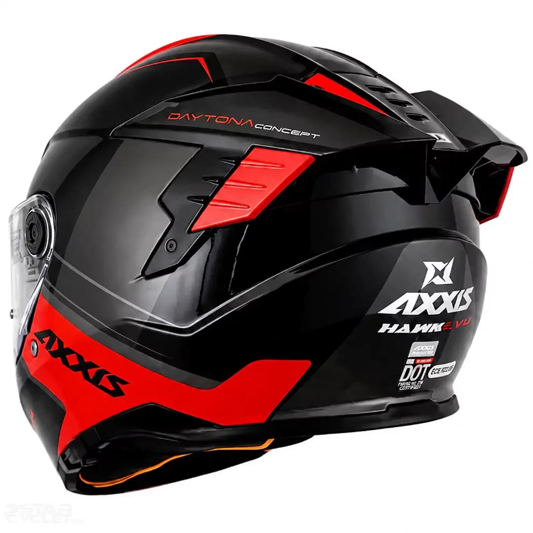 کلاه کاسکت فک ثابت اکسیس مدل HAWK Black orange gray — تصویر ۶