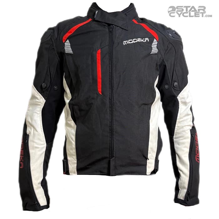 کاپشن چهارفصل موتورسواری مودکا مدل BLACK WHITE RED