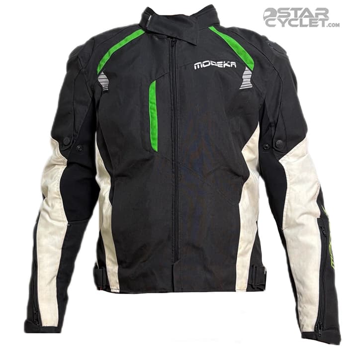 کاپشن چهارفصل موتورسواری مودکا مدل BLACK WHITE GREEN