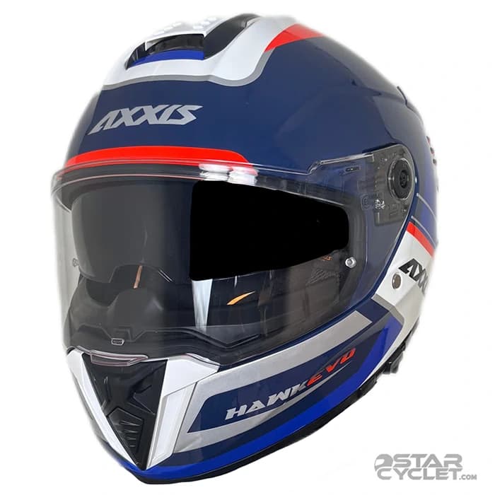کلاه کاسکت فک ثابت اکسیس مدل HAWK Blue white orange