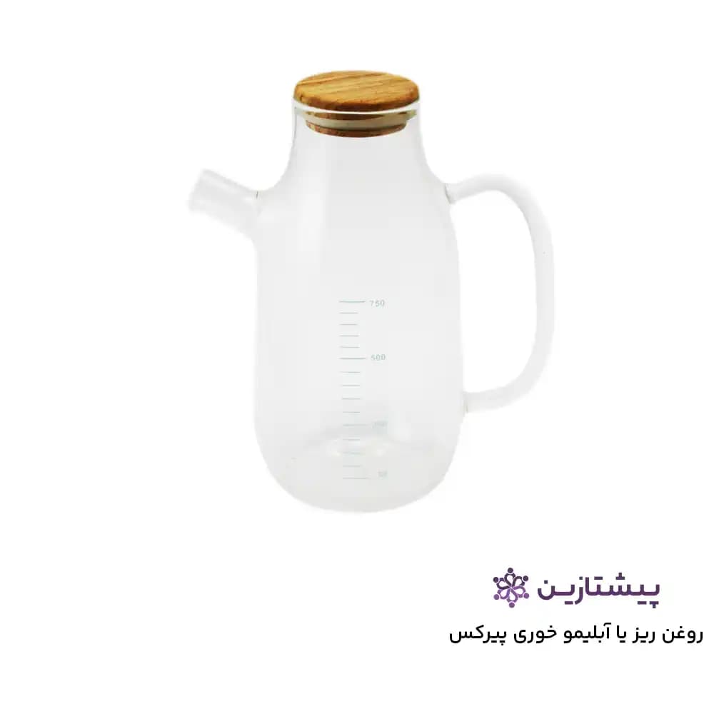 روغن ریز یا آبلیمو خوری پیرکس با درب بامبو