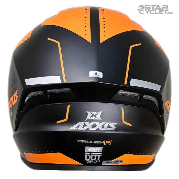 کلاه کاسکت فک ثابت اکسیس مدل SONAR MATT BLACK ORANGE — تصویر ۵