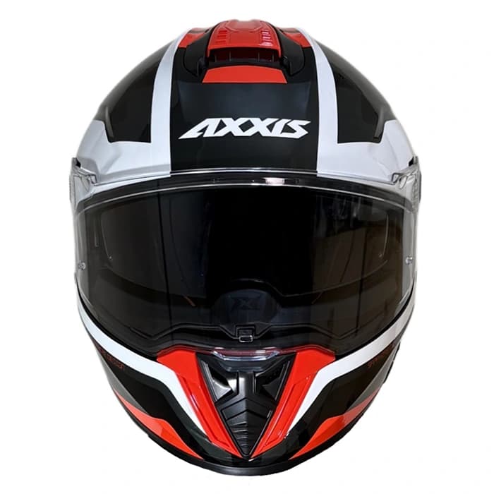 کلاه کاسکت فک ثابت اکسیس مدل HAWK WHITE BLACK RED — تصویر ۴