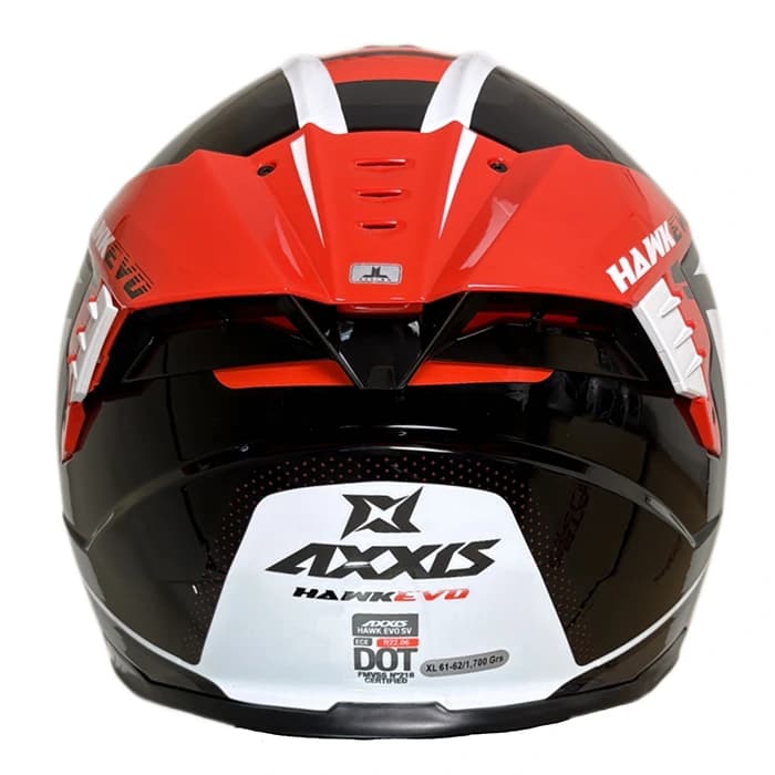 کلاه کاسکت فک ثابت اکسیس مدل HAWK WHITE BLACK RED — تصویر ۵