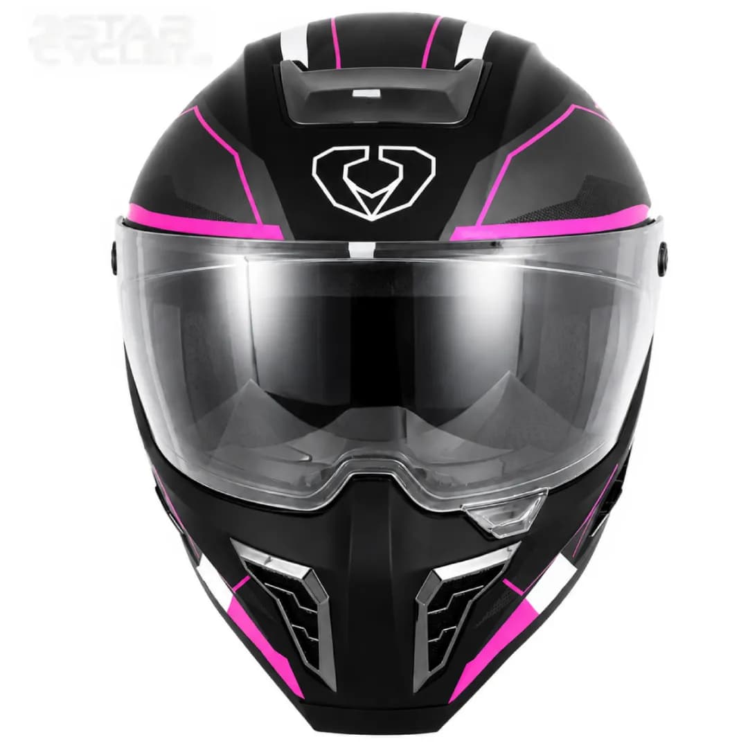 کلاه کاسکت فک ثابت سومان مدل H10 BLACK PINK — تصویر ۴