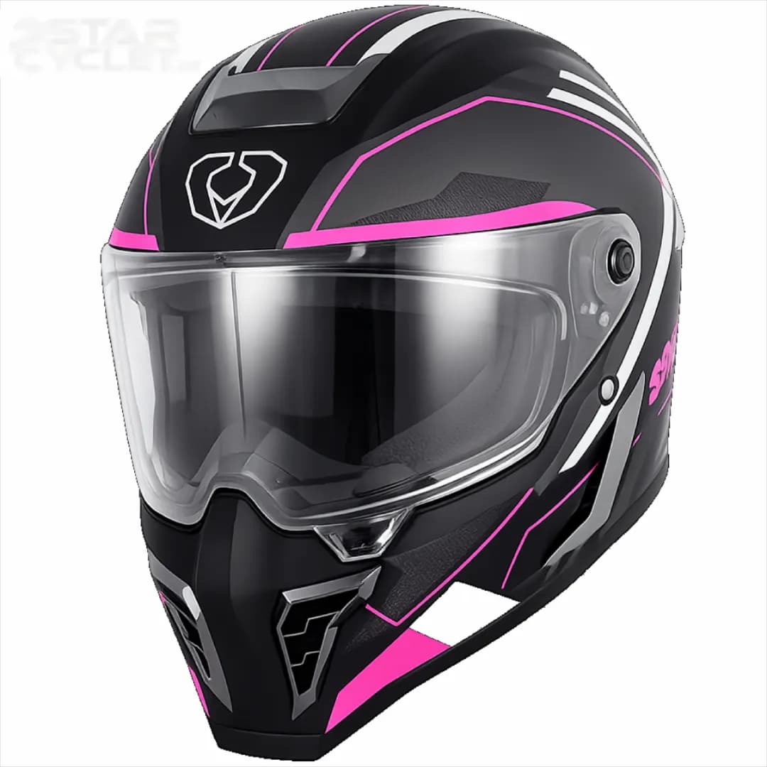کلاه کاسکت فک ثابت سومان مدل H10 BLACK PINK