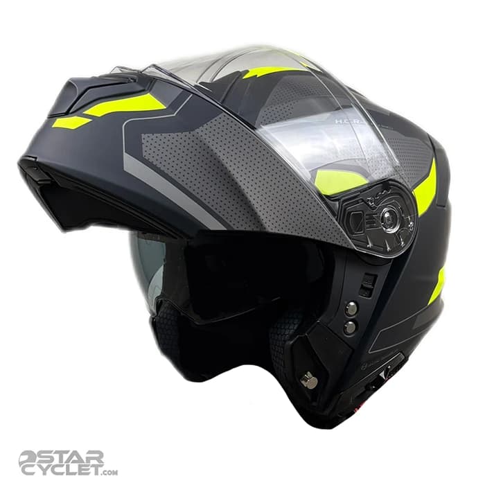 کلاه کاسکت فک متحرک FLASH مدل 935 SV MATT BLACK NEON YELLOW 2#B — تصویر ۳