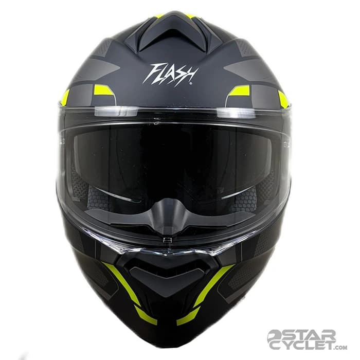 کلاه کاسکت فک متحرک FLASH مدل 935 SV MATT BLACK NEON YELLOW 2#B — تصویر ۵