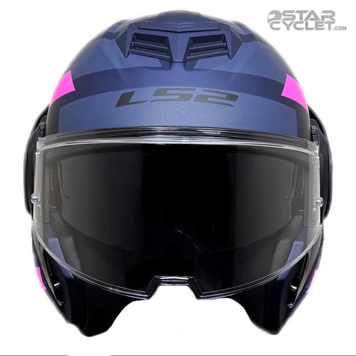 کلاه کاسکت فول متحرک ال اس 2 مدل ADVANT 906 MATT BLUE FLUO PINK — تصویر ۶