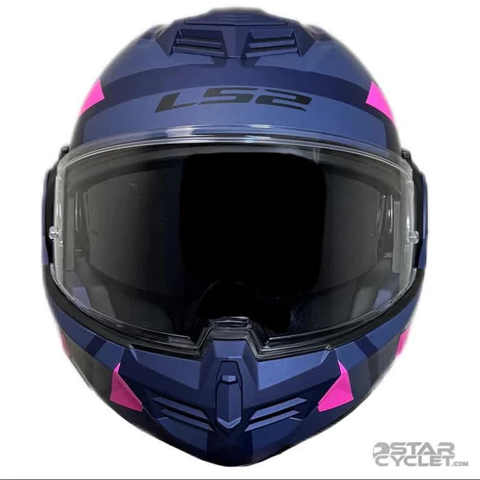 کلاه کاسکت فول متحرک ال اس 2 مدل ADVANT 906 MATT BLUE FLUO PINK — تصویر ۷