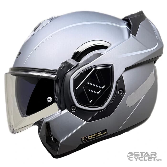 کلاه کاسکت فول متحرک ال اس 2 مدل ADVANT 906-7 GRAY LINE WHITE — تصویر ۸