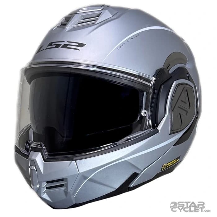 کلاه کاسکت فول متحرک ال اس 2 مدل ADVANT 906-7 GRAY LINE WHITE