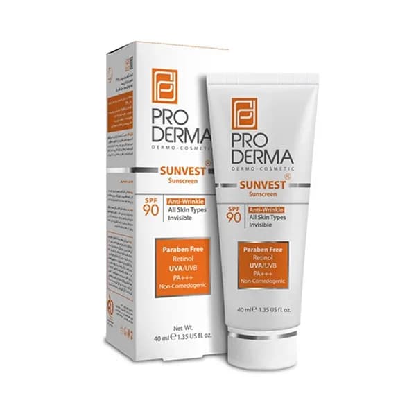 کرم ضد آفتاب و ضد چروک پرودرما SPF90 فاقد رنگ حجم 40 میلی لیتر