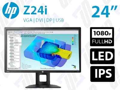 مانیتور HP Z24i سایز 24 اینچ استوک FHD W-LED IPS-PLS sRGB 99% 8ms