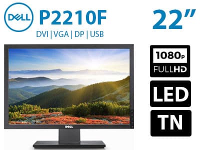 مانیتور استوک Dell P2210F سایز 22 اینچ کیفیت WSXGA+ پنل LED TN