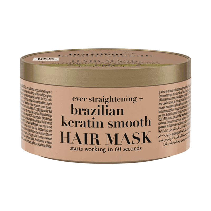 ماسک مو او جی ایکس حاوی کراتین برزیلی حجم ۱۶۸ گرم (OGX Brazilian Keratin Smooth Hair Mask 168g)