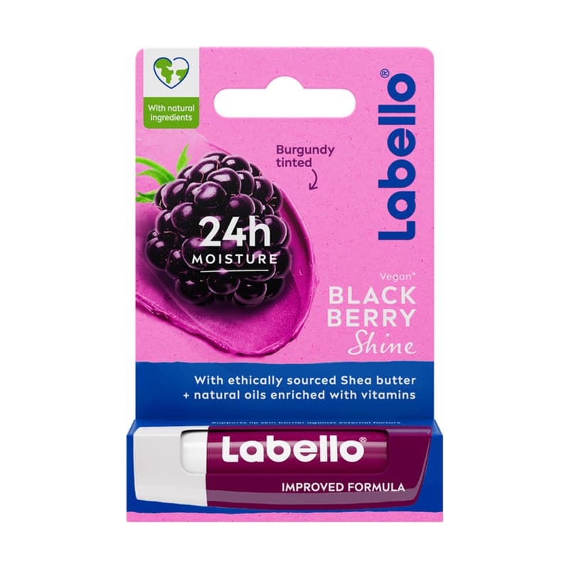بالم لب رنگی و آبرسان لابلو مدل بلک‌بری شاین Labello Blackberry Shine حجم ۴.۸ گرم