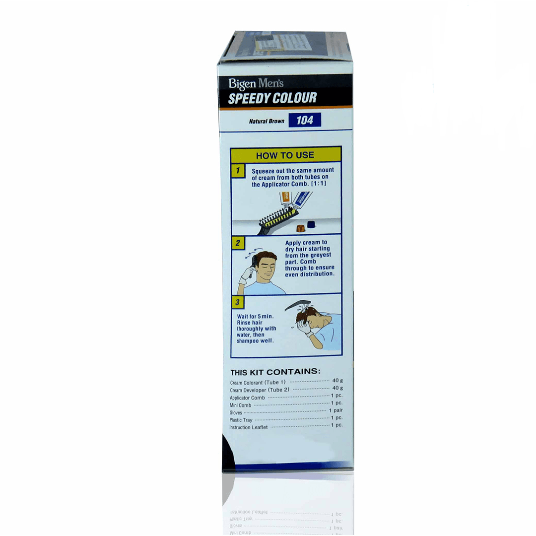 کیت رنگ مو مردانه بیگن سری Speedy Colour شماره 105 رنگ قهوه‌ای متوسط 40میل — تصویر ۳