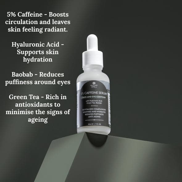 سرم نیچر اسپل 5% کافئین کانتور صورت و چشم 30ml — تصویر ۲