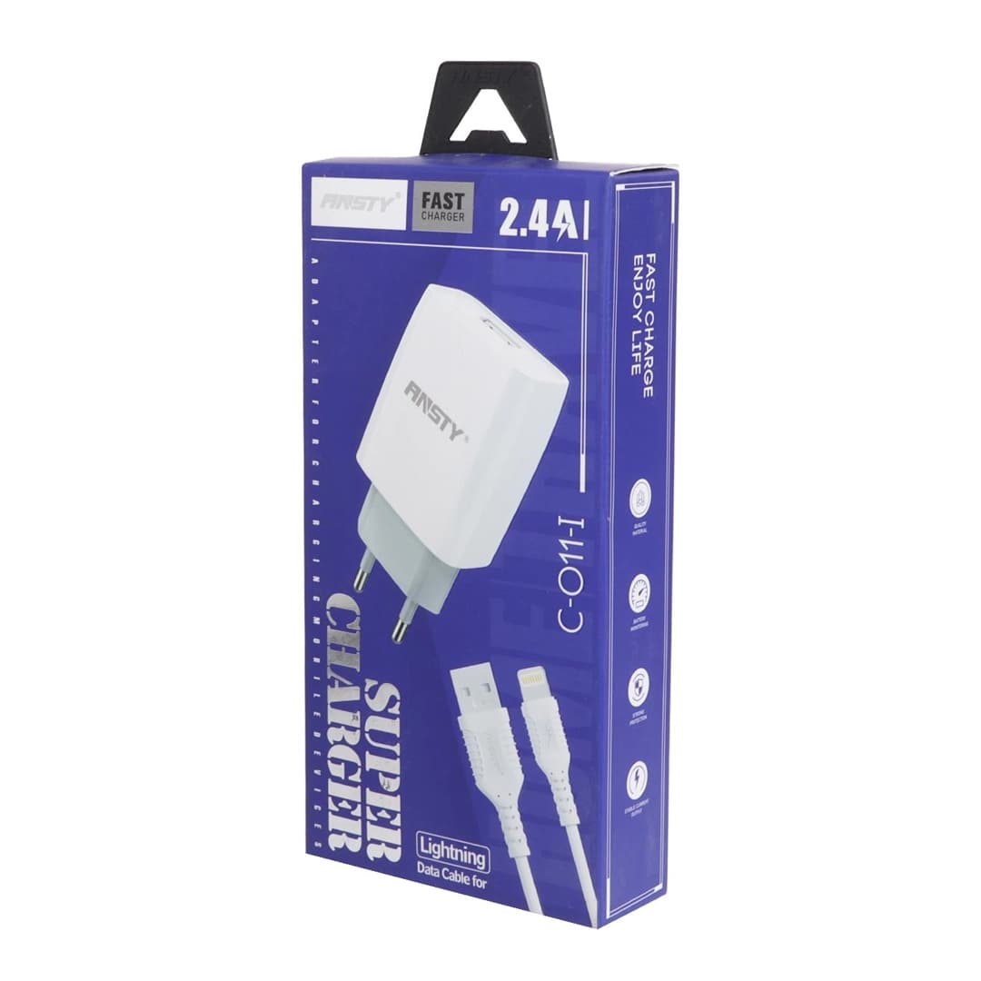 شارژر همراه با کابل شارژ ایفون برند ANSTY مدلC-011-I (گارانتی 6 ماهه ) — تصویر ۵