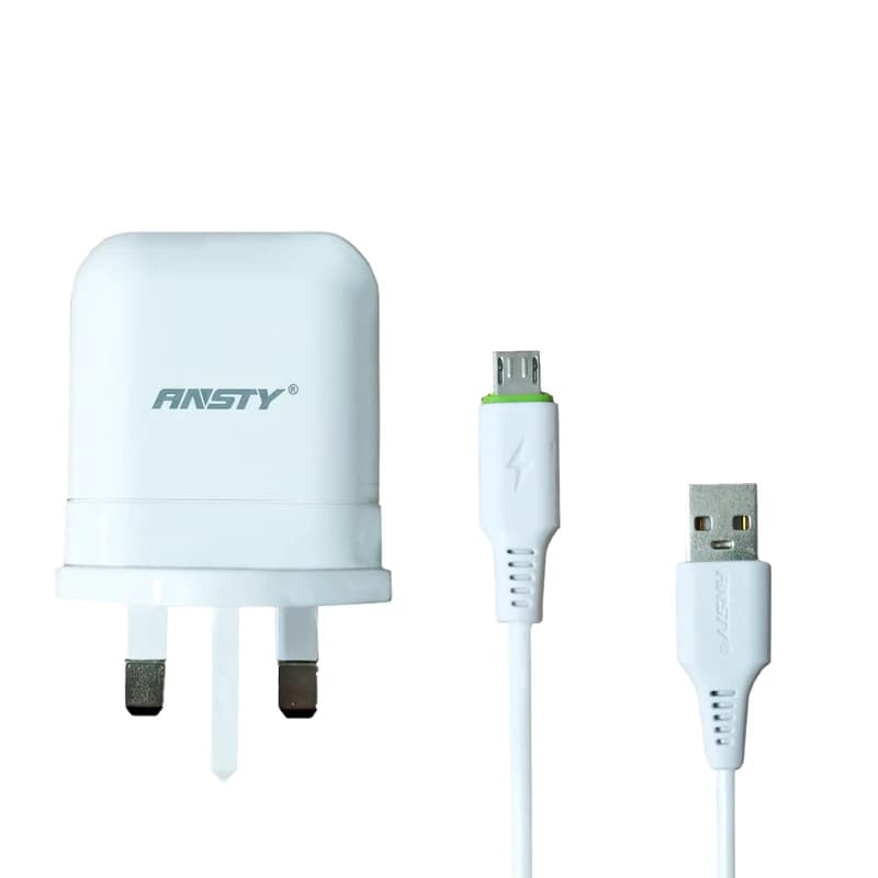 شارژر همراه با کابل شارژ میکرو برند ANSTY مدل CK-05-A (گارانتی 6 ماهه )