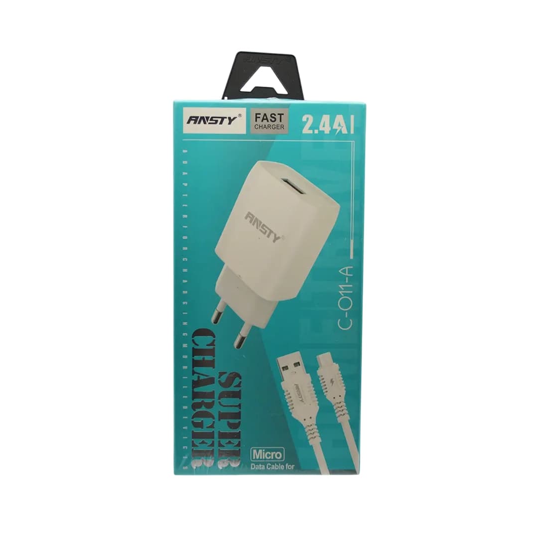 شارژر همراه با کابل شارژ میکرو برند ANSTY مدل C-011-A (گارانتی 6 ماهه ) — تصویر ۳