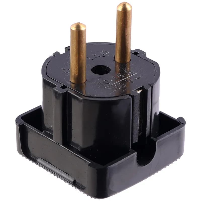دوشاخه برق ارت دار برنجی کوشا نگین نور کد 3 — تصویر ۳