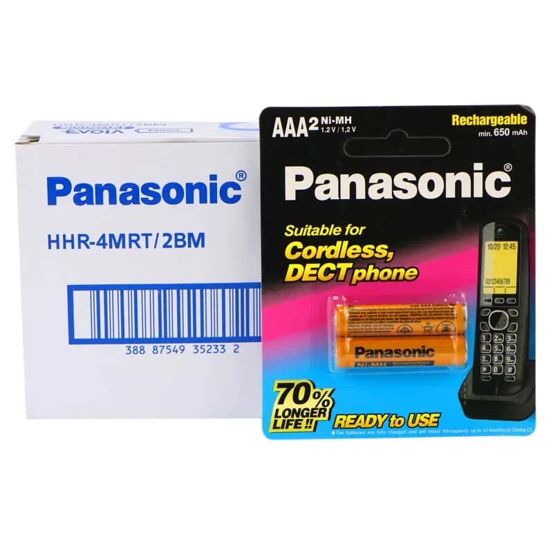 باتری نیم قلمی شارژی Panasonic HHR-4MRT/2BM High Copy — تصویر ۲