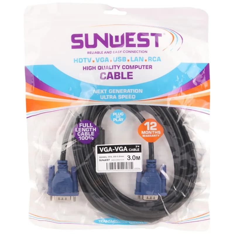 کابل VGA 3+4 سان وست Sunwest طول 3 متر — تصویر ۵