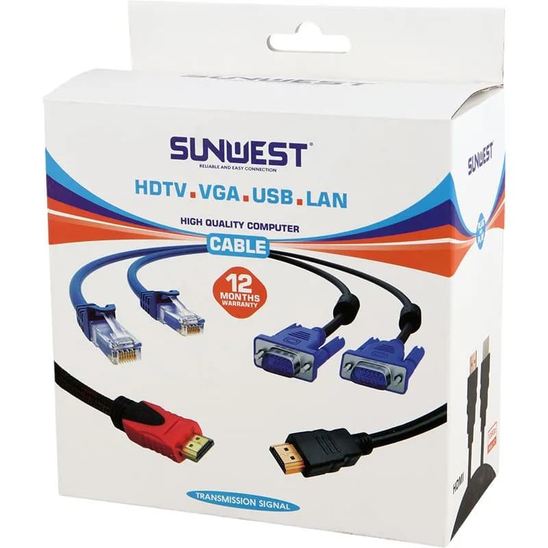 کابل VGA 3+6 سان وست Sunwest طول 20 متر — تصویر ۴