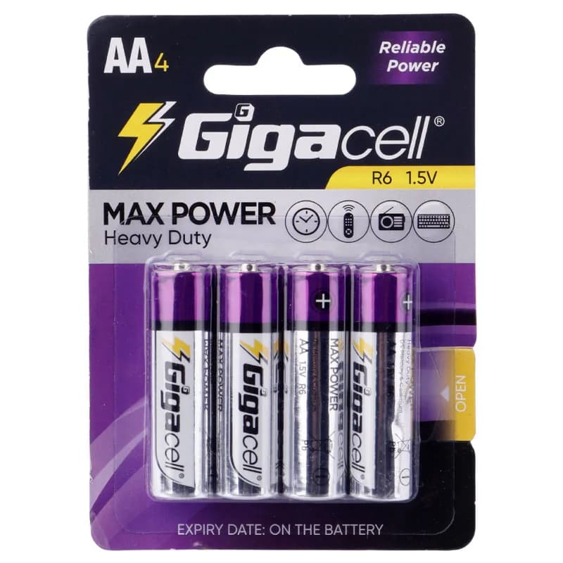 باتری چهارتایی قلمی Gigacell Max Power Heavy Duty R6 1.5V AA — تصویر ۲
