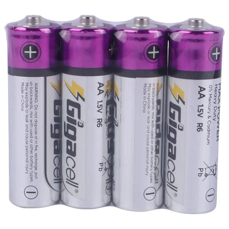 باتری چهارتایی قلمی Gigacell Max Power Heavy Duty R6 1.5V AA شیرینک