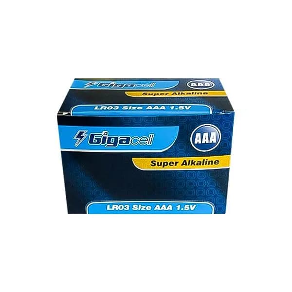 باتری دوتایی نیم قلمی Gigacell Super Alkaline LR03 1.5V AAA0 — تصویر ۳