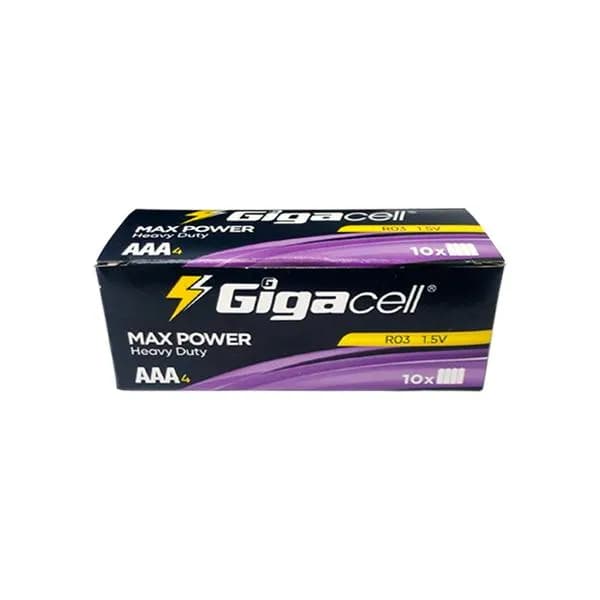 باتری چهار تایی نیم قلمی Gigacell Max Power Heavy Duty R03 1.5V AAA شیرینک — تصویر ۳