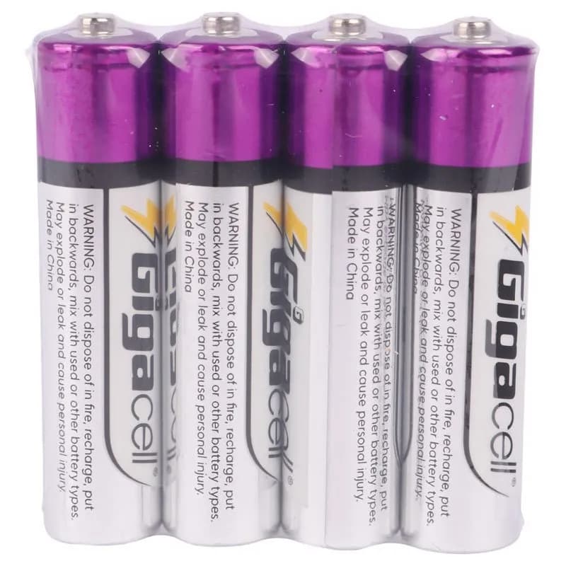 باتری چهار تایی نیم قلمی Gigacell Max Power Heavy Duty R03 1.5V AAA شیرینک — تصویر ۲