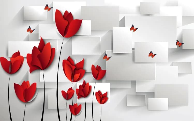 کاغذ دیواری سه بعدی هندسی