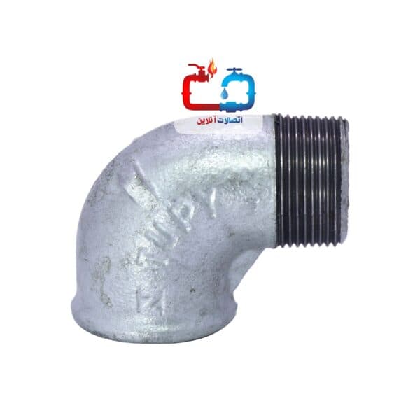 چپقی دندهای 2 اینچ 90 درجه گالوانیزه توپی برزیل