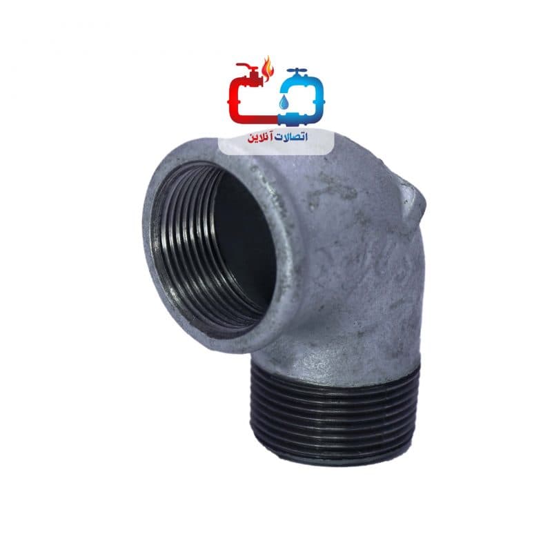 چپقی دنده‌ای 1/2 اینچ 90 درجه گالوانیزه توپی برزیل — تصویر ۲