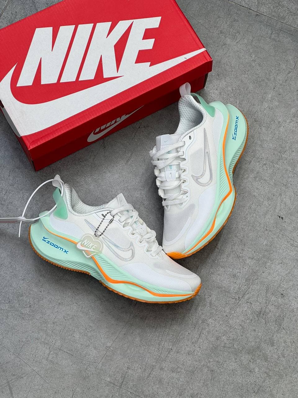 کتانی نایک زومیکس لبخندی Nikezoomx سبز و سفید