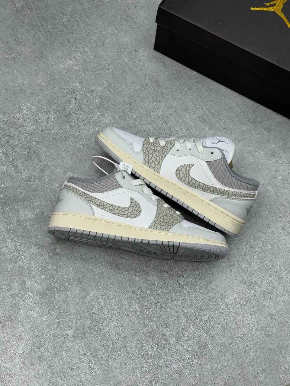 کتانی نایک ایر جردن بدون ساق Nike airjordan ست طوسی و سفید