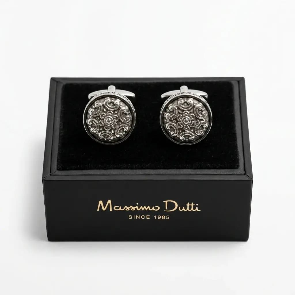 دکمه سردست لاکچری طرح کنده اسلیمی برند Massimo dutti