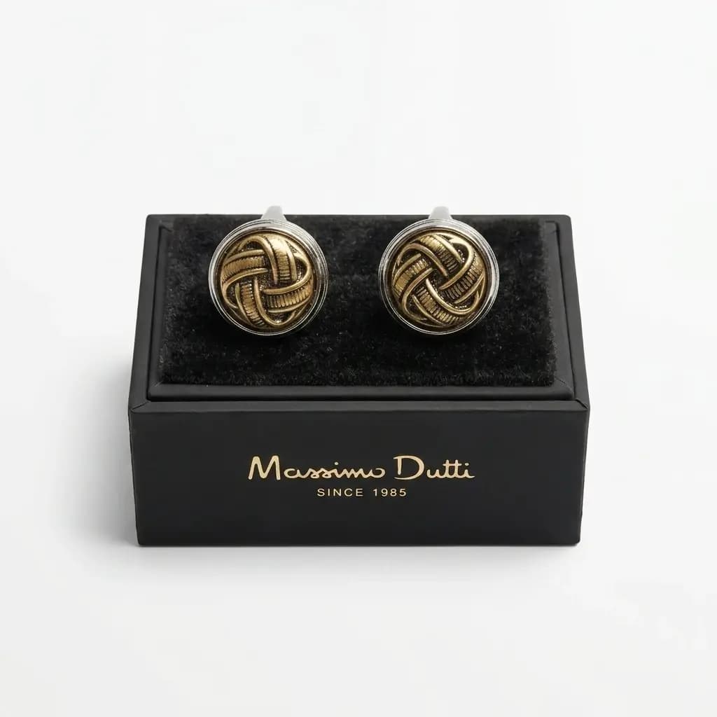 دکمه سردست لاکچری طرح گره برند Massimo dutti — تصویر ۲