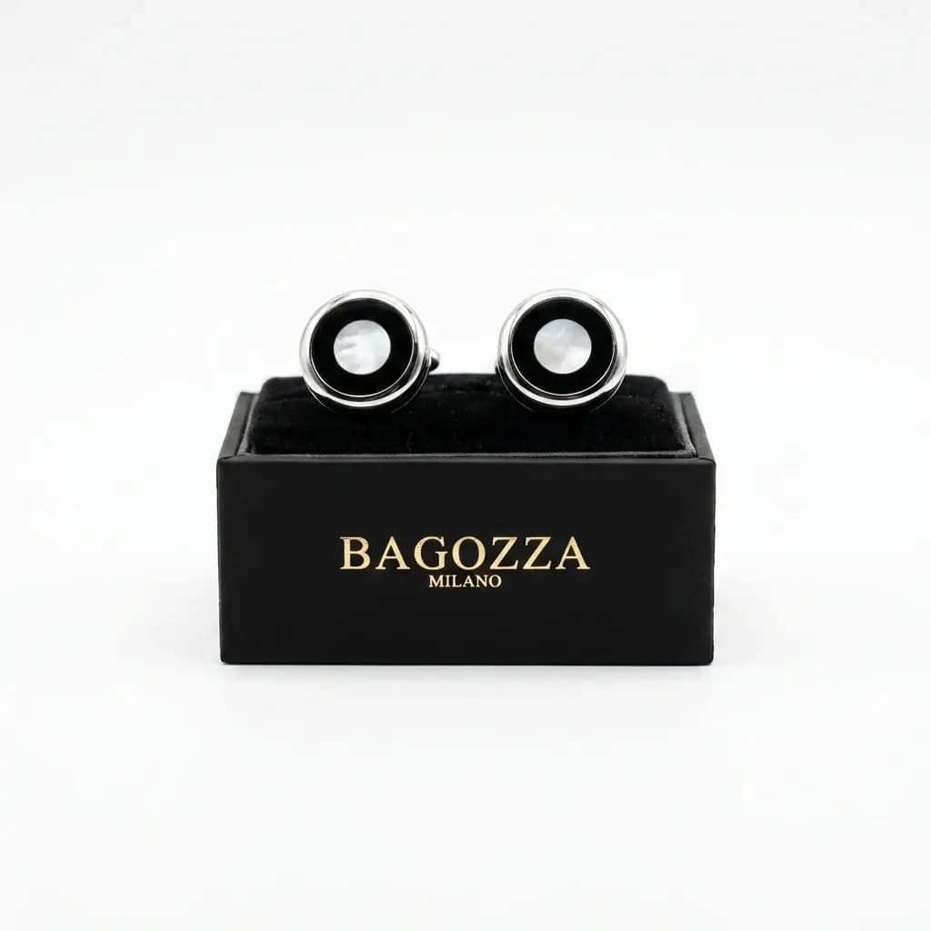 دکمه سردست لاکچری صدف زیرکونیا برند Bagozza